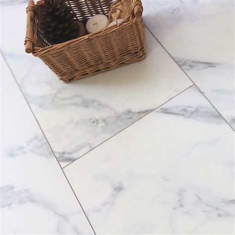 Showhome White Marble Effect Luxury Vinyl Flooring Tile 216m² Pack