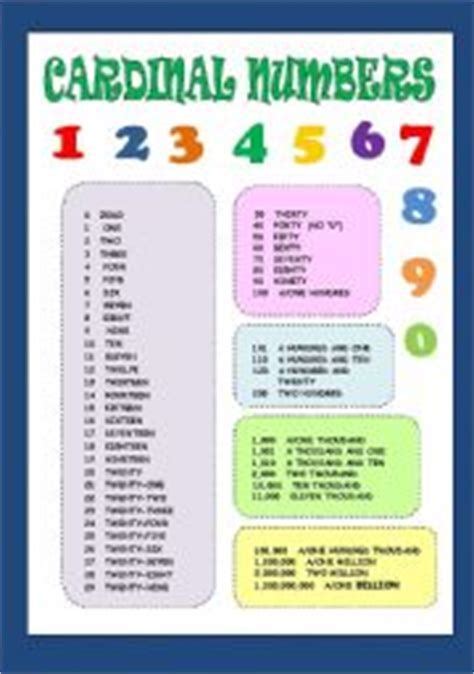 cardinal and ordinal numbers list english grammar here esl worksheets worksheets cardinal
