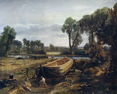 Barca In Costruzione Presso Flatford - Boat Building Near Flatford Mill posters & prints by John Constable