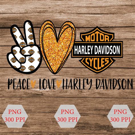 Peace Love Harley Motorcycle Png Motorcycle Sublimation Design Art