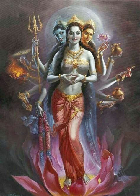 Tridevi Goddesses Hindu Art Goddess Art Shakti Goddess