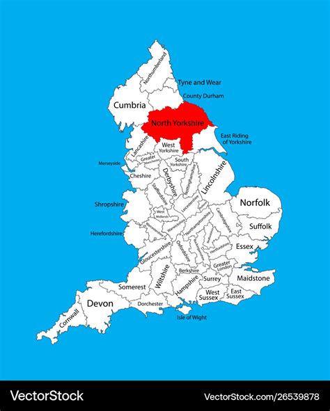 Detailed Map Of Yorkshire England