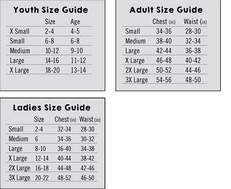 T Shirt Size Charts New York Chalk Of The Town