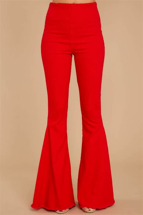 Diggin These Red Flare Jeans In Red Flare Bell Bottoms Outfit