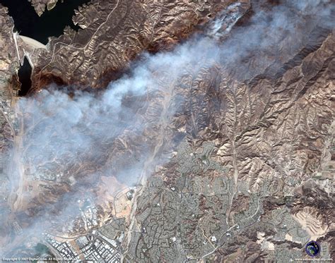Quickbird Satellite Image Wildfires Los Angeles Ca Satellite Imaging Corp