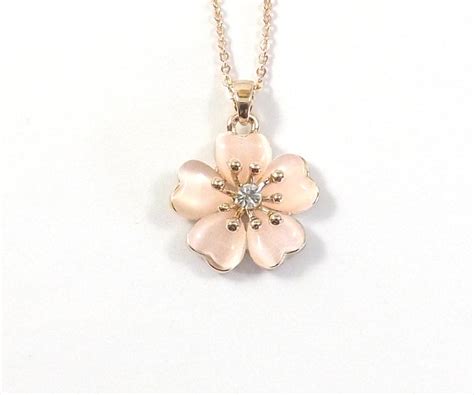 Cherry Blossom Necklace Sakura Necklace Cherry By Koolstuff2