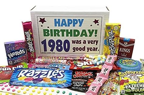Retro Candy Yum ~ 1980 43rd Birthday Ideas ~ Retro Decade 80s Candy Gag