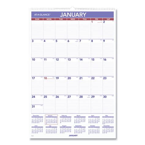 Monthly Wall Calendar With Ruled Daily Blocks 12 X 17 White Sheets
