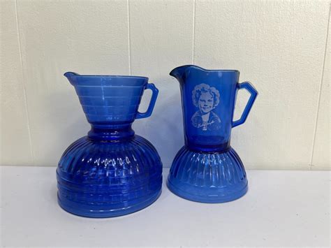 Lot Of Vintage Hazel Atlas Cobalt Blue Depression Glass Bowls Creamers