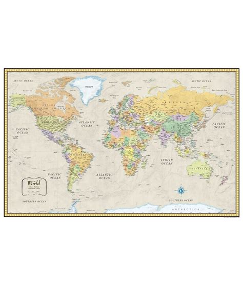 Rmc X World Wall Map Mural Poster Classic Edition Earth Tone My XXX Hot Girl