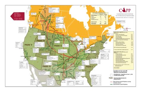 2014 Capp Crude Oil Pipeline And Refinery Map 11x 17