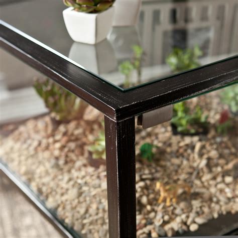 Black frame with silver distressing and glass panels creates a universal look that complements many styles and décor. Amazon.com: Southern Enterprises Terrarium Display Side ...