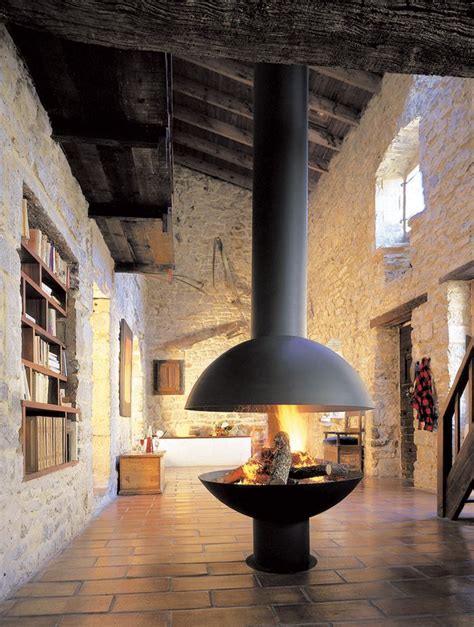 Hanging And Suspended Fireplaces Hanging Fireplace Minimal Interior