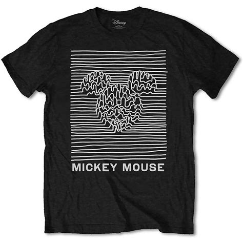 Mickey Mouse Joy Division Unknown Pleasures Black T Shirt Geekvault