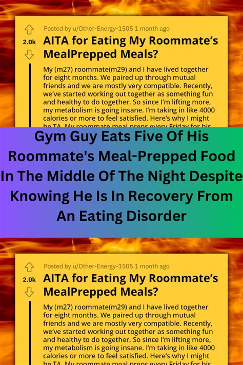 Gym Guy Eats Five Of His Roommate S Meal Prepped Food In The Middle Of The Night Despite Knowing