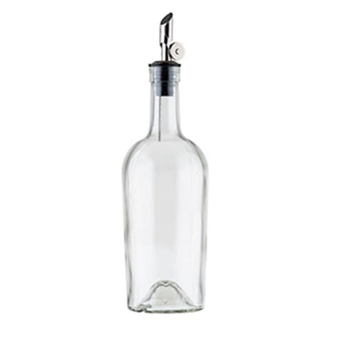 Hubert 8 Oz Clear Glass Olive Oil Bottle With Stainless Steel Pourer
