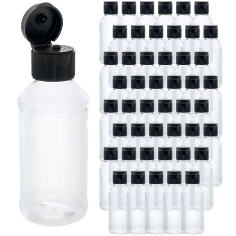 48 Pack Us Art Supply 4 Ounce Squeeze Pet Plastic Bottles With Flip