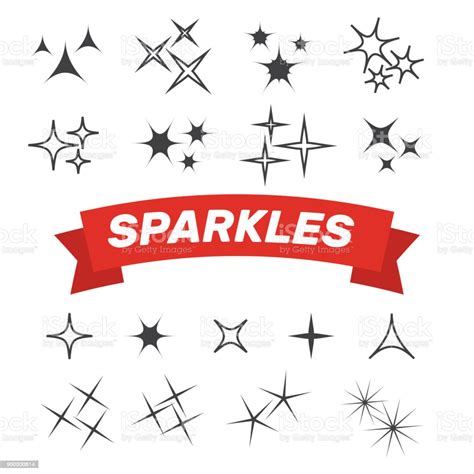 Sparkle Lights Stars Set Glowing Light Effect Star Sparkle Lights