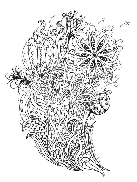 Mazzo fiori montagna da colorare. Mazzo Dei Fiori Stilizzati Nello Stile Di Arte Di Zen Illustrazione Vettoriale - Illustrazione ...
