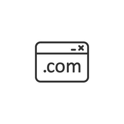 Website Domain Icon In Flat Style Com Internet Address Vector