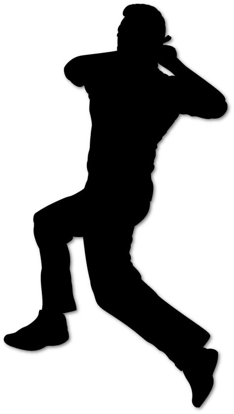 Cricket Bowler Silhouette Black Cricket Bowler Clipart Png