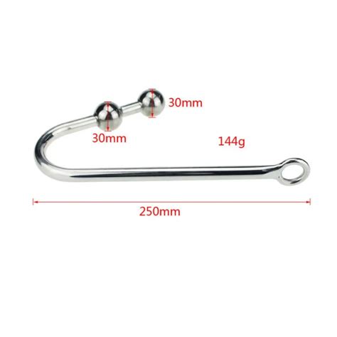 1pc Rysm 010 Stainless Steel 30mm Double Ball Anal Hook Prostate Massager Sex Toys For Men Gay