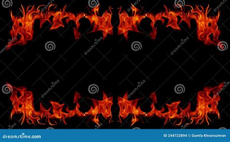 Dangerous Hot Inferno Fire Flames Photo Stock Illustration