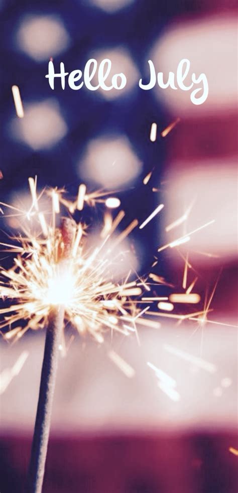Hello July Flag With Sparkler Fourth Of July Pinterest Sparkler Numbers