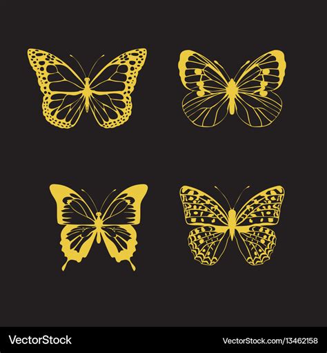 Butterfly Gold Royalty Free Vector Image Vectorstock