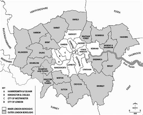 Inner London Boroughs Map
