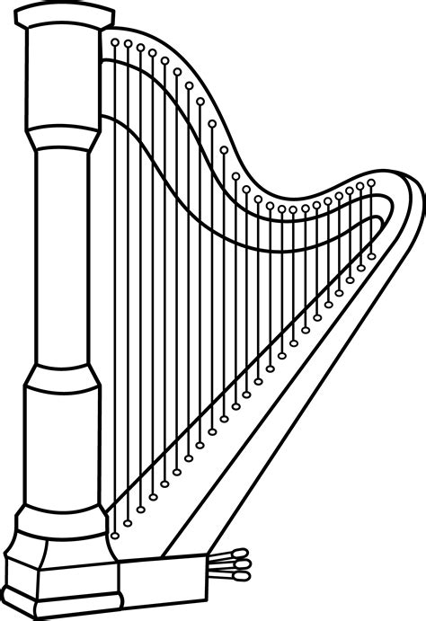 Musical Harp Line Art Free Clip Art Harp Harp Clip