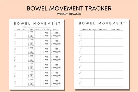 Bowel Movement Tracker Ibs Tracker Irritable Bowel Syndrome Etsy
