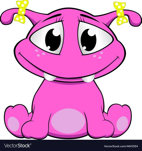 A Cute Pink Monster Royalty Free Vector Image Vectorstock