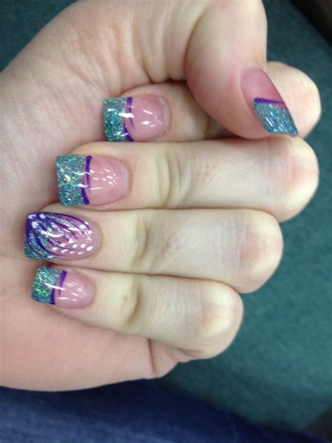 Purple And Turquoise Solar Nails By Friendly Nails Turquoise Nails