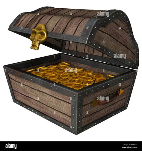 3d Digital Render Of An Open Treasure Chest Isolated On White