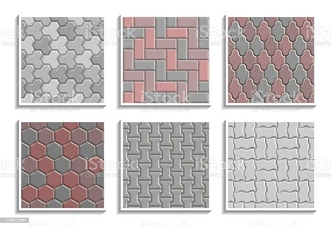 Set Of Seamless Pavement Textures Vector Repeating Patterns Of Street