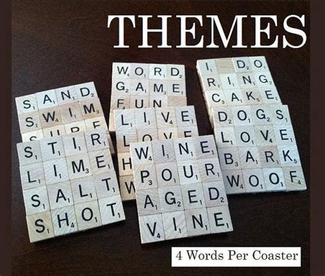 Scrabble Coasters All Words Set Of 4 By Peachypendants On Etsy 2400