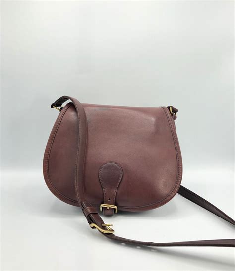 Vintage Coach Bag Burgundy 4016 Saddle Bag Etsy