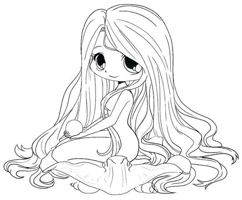 Kawaii Long Hair Anime Girl Coloring Pages Anime Wallpaper Hd