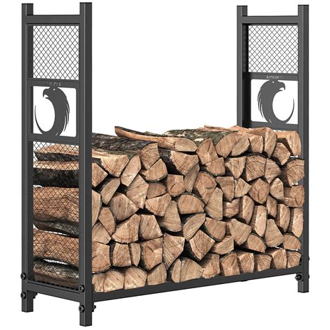 Buy Mr IRONSTONE 4ft Firewood Rack, Outdoor Wood Rack for Firewood