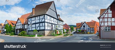 Romantic Halftimbered Old Houses Typical German Stock Photo 84072844