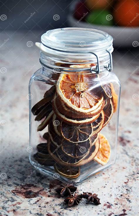 Closed Christmas Decorations In A Jar Star Anise Stock Photo Image