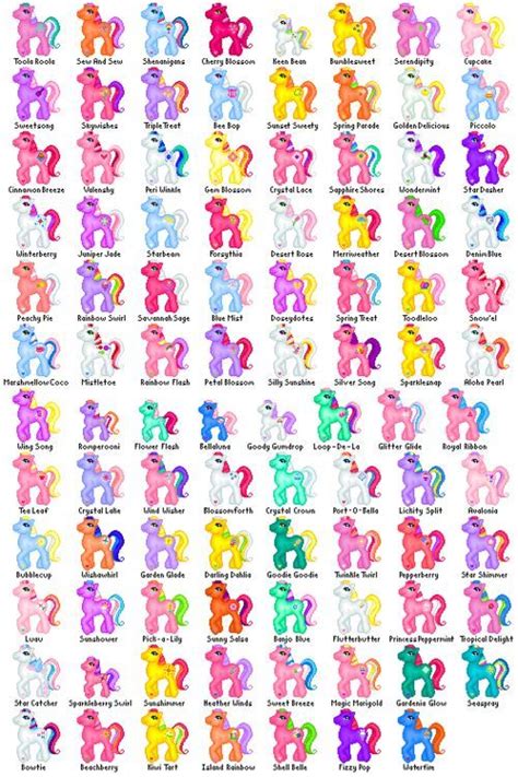 List Of Some Old Ponies More My Little Pony Unicorn Original My