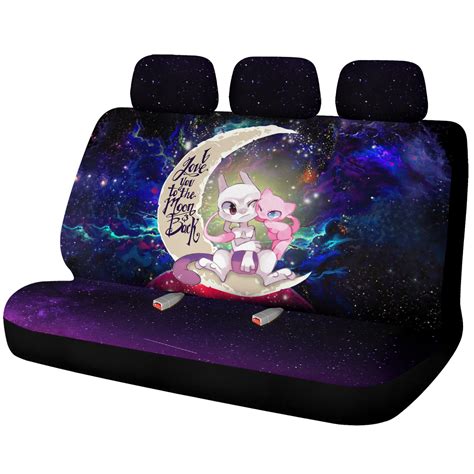 Pokemon Couple Mew Mewtwo Love You To The Moon Galaxy Back Premium Custom Car Back Seat Covers