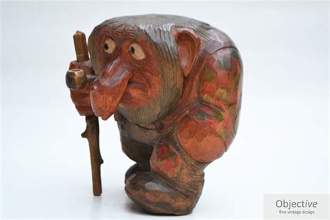 Norwegian Carved Wooden Troll By Anton Sveen Objective Fine Vintage