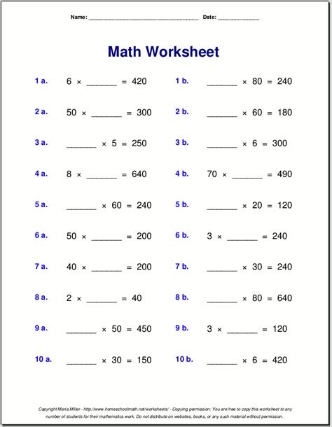 Multiplication Table Worksheets Grade 3 Images