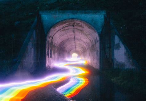 Photographer Creates Amazing Long Exposure Photos With Multi Coloured Lights Rainbow Road