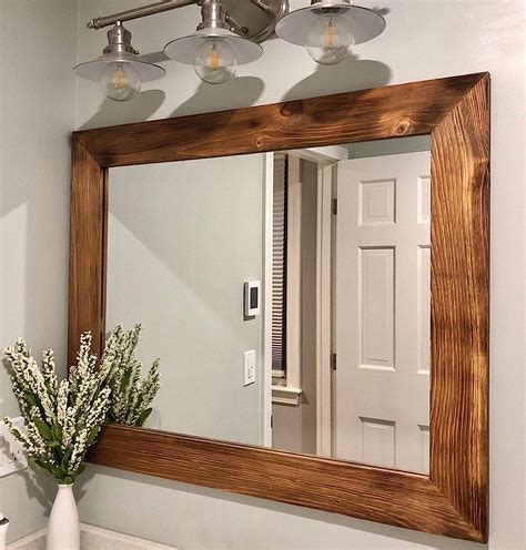 Wood Framed Bathroom Vanity Mirrors Amazon Com Shiplap Rustic Wood
