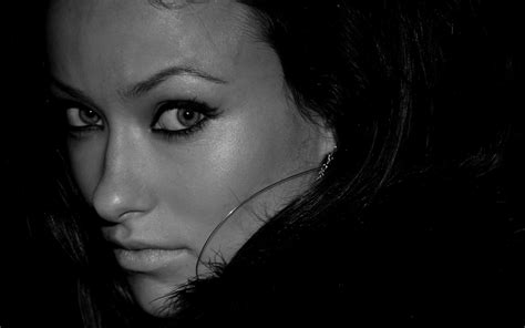 Olivia Wilde Beautiful Eyes Face Close Up Black And White Photo Image