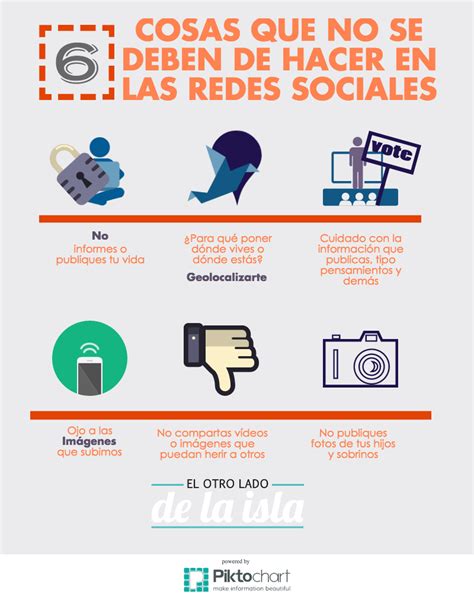 6 Cosas Que No Debes Hacer En Redes Sociales Infografía Infographic